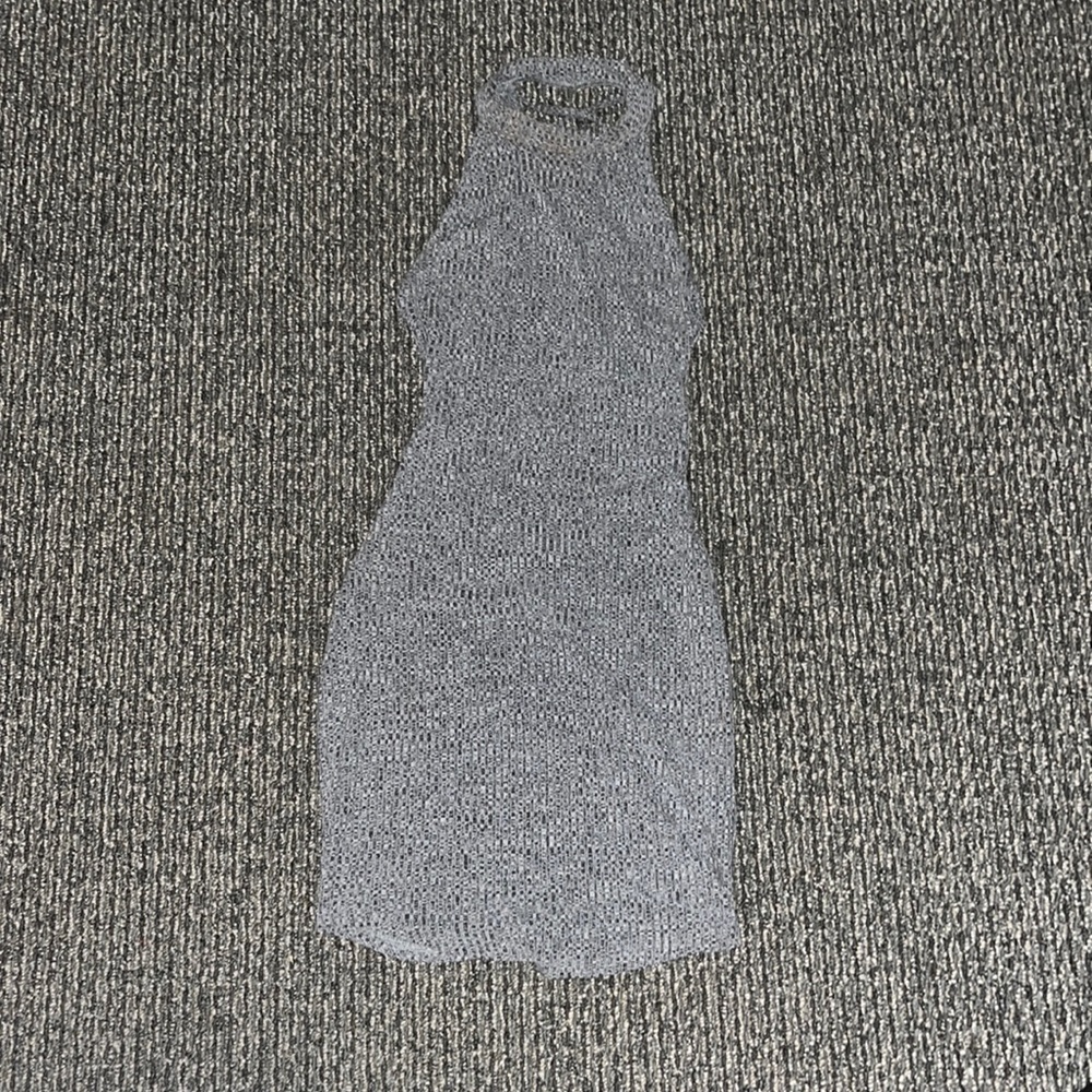 Halter neck grey mini dress